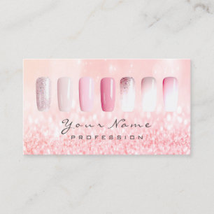 Nails Art Glitter Metallic Glam Roze Rose Lux Glam Visitekaartje