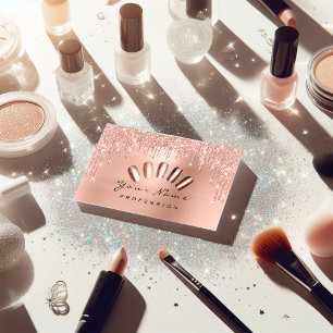 Nails Art Glitter Skinny Roze Manicure Drivers Visitekaartje