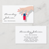 Nails Artist Studio Red Manicure Pedicure White Visitekaartje (Voorkant / Achterkant)