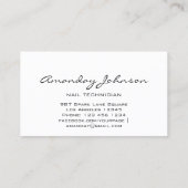 Nails Artist Studio Red Manicure Pedicure White Visitekaartje (Achterkant)