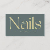 Nails Bold Typography Dark Green Visitekaartje (Voorkant)