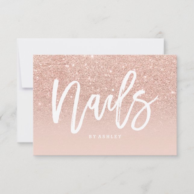 Nails certificate typografie blush roos gold (Voorkant)