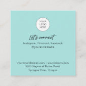 Nails de code QR turquoises cartes de visite photo (Dos)