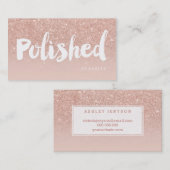 Nails kunst aangepaste moderne typografie zwart ro visitekaartje (Voorkant / Achterkant)