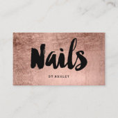 Nails kunstenaar moderne typografie FAUX roos Gold Visitekaartje (Voorkant)