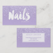 Nails kunstenaar moderne typografie lavender paars visitekaartje (Voorkant / Achterkant)