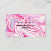 Nails kunstenaar moderne typografie roze marmer visitekaartje (Achterkant)