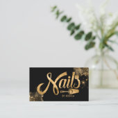 Nails Logo graphic - Golden Texture Visitekaartje (Staand voorkant)