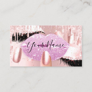 Nails Makeup Artist Pink Kiss Lash QRCODE Logo Visitekaartje