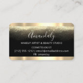 Nails Makeup Stylist Gold Black Aangepaste Logo Visitekaartje (Achterkant)