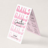 Nails Manicure Aftercare Retro Roze Logo Nail Spa Visitekaartjes (Voorkant)