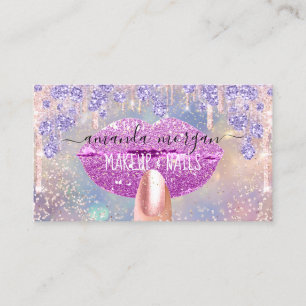 Nails Manicure Makeup Holograaf Lips Glitter Kiss Visitekaartje