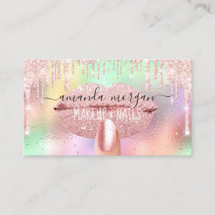 Nails Manicure Makeup Holograaf Lips Glitter Roos Visitekaartje