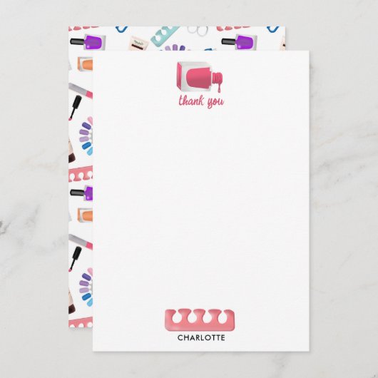 Nails Manicure Pedicure Beauty Salon Bedankkaart (Voorkant / Achterkant)