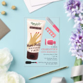 Nails Manicure Pedicure Mani Pedi Girls Birthday Acryl Uitnodigingen (Insitu (Huwelijk))