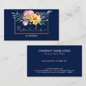 Nails-Modern Colorful Flowers Bouquet Visitekaartje (Voorkant / Achterkant)