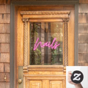 Nails neon-bord raamsticker
