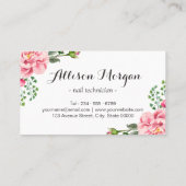 Nails Salon Nail Technicic Romantic Floral Wrap Visitekaartje (Achterkant)
