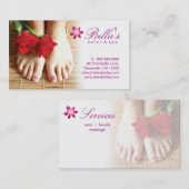Nails Salon Spa Pedicure Flower Paars Visitekaartje (Voorkant / Achterkant)