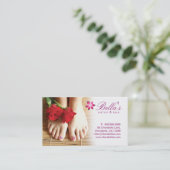 Nails Salon Spa Pedicure Flower Paars Visitekaartje (Staand voorkant)