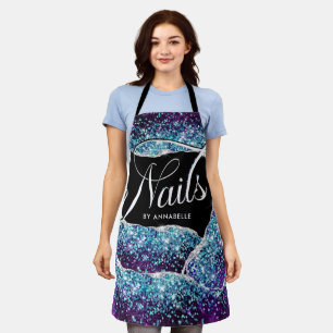 Nails Sparkly Typography Apron Schort