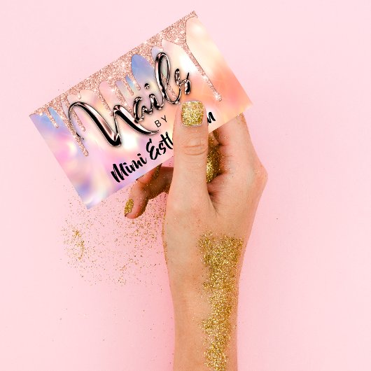 Nails Studio Artist Acryl Drip Glitter Holograaf Visitekaartje