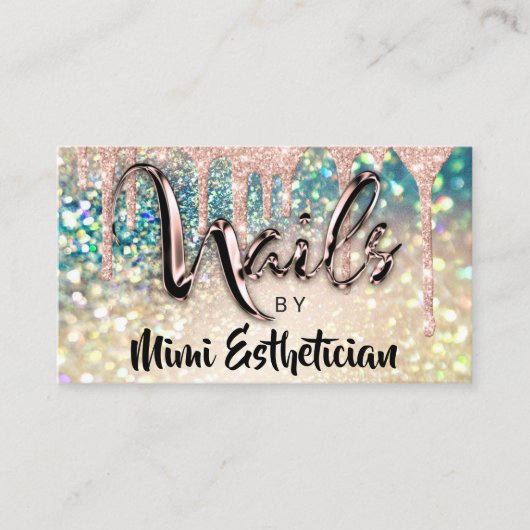 Nails Studio Artist Acryl Drip Glitter Holograaf Visitekaartje (Voorkant)