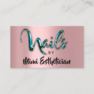 Nails Studio Artist Nails Logo Roos Blauwgroen Visitekaartje