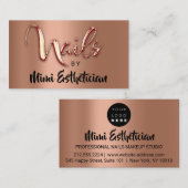 Nails Studio Artist Nails Logo Script Copper Gold Visitekaartje (Voorkant / Achterkant)