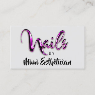 Nails Studio Artist Nails Script Grey Roze Logo Visitekaartje