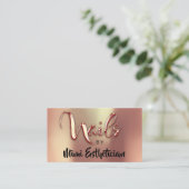 Nails Studio Artist Nails Script Logo Gold Roos Visitekaartje (Staand voorkant)