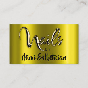 Nails Studio Artist Nails Script Logo Mustard Gold Visitekaartje