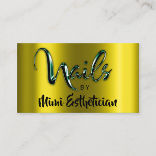Nails Studio Artist Nails Script Logo MustardGreen Visitekaartje
