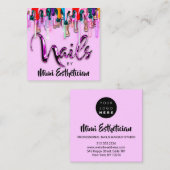 Nails Studio Artist Nails Script Logo Pinky Vierkante Visitekaartje (Voorkant / Achterkant)