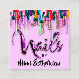 Nails Studio Artist Nails Script Logo Pinky Vierkante Visitekaartje