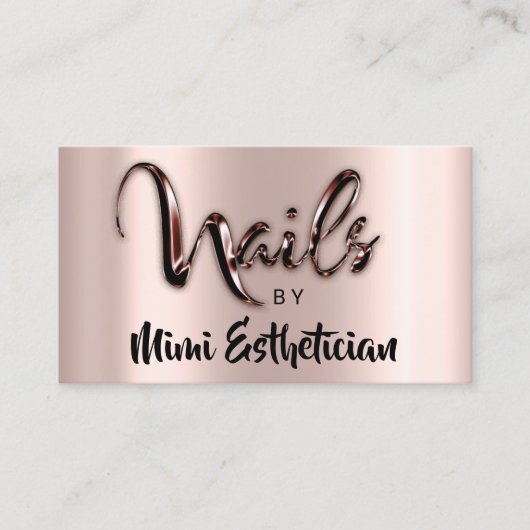 Nails Studio Artist Nails Script Logo Roos Brown Visitekaartje (Voorkant)