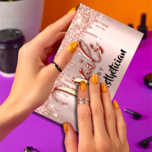 Nails Studio artistieke stations Glitter Roos Nail Visitekaartje