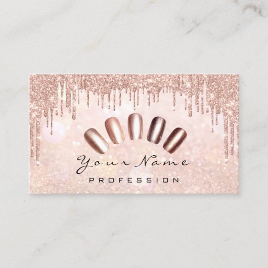 Nails Studio Drift Glitter Manicure QR Code Logo Visitekaartje (Voorkant)