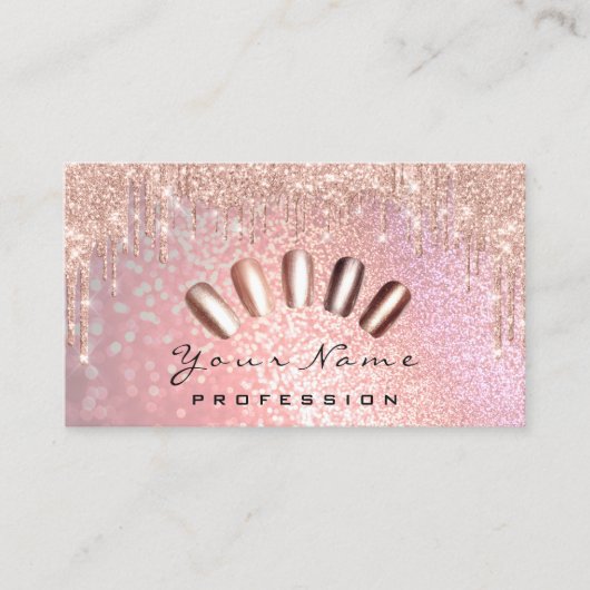 Nails Studio Drift Glitter Manicure QR Code SPA Visitekaartje (Voorkant)
