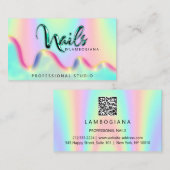 Nails Studio Logo Holograaf QR-code abstart Visitekaartje (Voorkant / Achterkant)