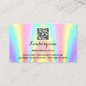 Nails Studio Logo Holograaf QR-code Mermaid Gold Visitekaartje (Achterkant)
