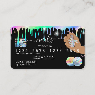 Nails Technician Credit Kaart Styled Holograph Dri Visitekaartje