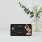 Nails Technicus Creditcard styled Roos Gold Drip Visitekaartje (Staand voorkant)