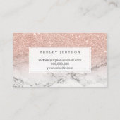 Nails typografie roos goudglitter marmer visitekaartje (Achterkant)