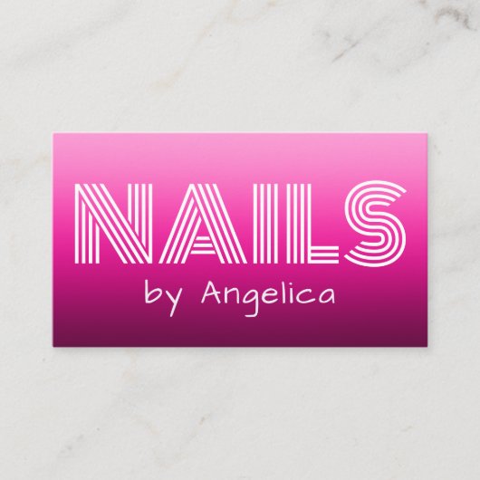 Nails van Retro Pink Gradient Visitekaartje (Voorkant)
