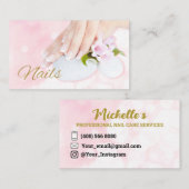 Nails Visitekaartjes Manicure Minimalist Pink Gold (Voorkant / Achterkant)