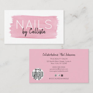 Nails Waterverf penseeltekenscript Visitekaartje