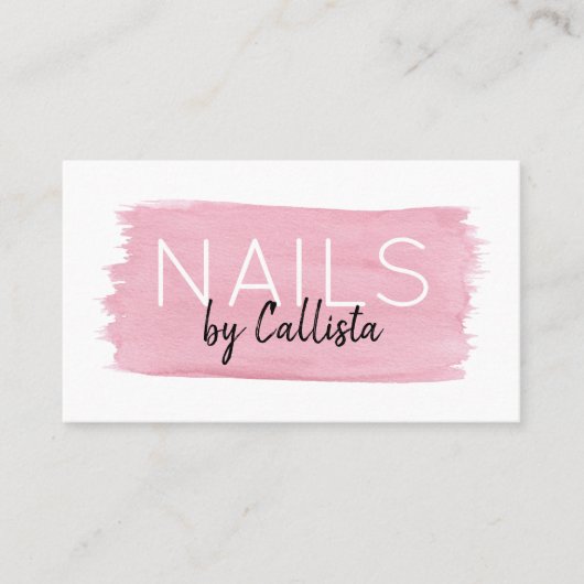 Nails Waterverf penseeltekenscript Visitekaartje (Voorkant)