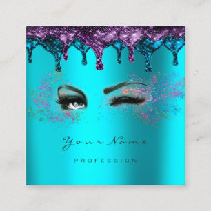 Nails Wax Eyelash Depilation Blue Ocean Turquois Vierkante Visitekaartje
