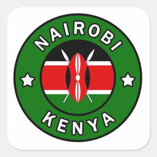 Nairobi Kenya Vierkante Sticker (Voorkant)